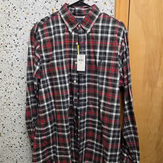 Photo of NWT Polo Ralph Lauren Men's Large Classic Fit Plaid Button Down Shirt Red Black