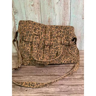 Photo of Free People Wild Things Oversized Tote Leopard Print Suede Leather Shoulder Bag