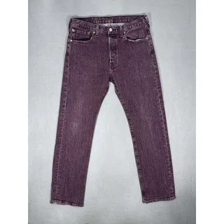 Photo of Levi’s 501 Men’s Original Jeans W31 L28 Purple Plum Button Fly Straight Leg