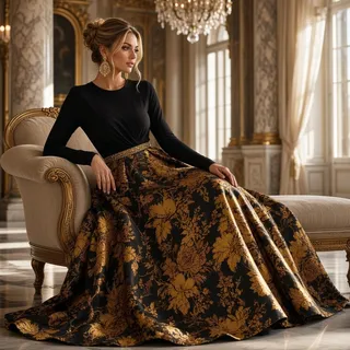 Photo of Mac Duggal Black Gold Ball Gown – Size 8, NWT – Style 69000 BGO