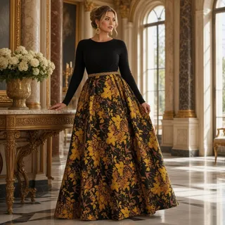 Photo of Mac Duggal Black Gold Ball Gown – Size 8, NWT – Style 69000 BGO
