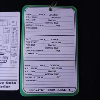 Photo of 3 pc PADI Scuba Waterproof Dive Planner Data Carrier Innovative Concepts Logbook