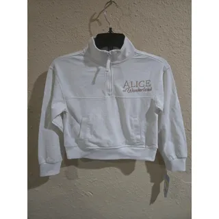 Photo of Alice In Wonderland Printed Graphic Sweatshirt, White, Kids Size Small 6/7