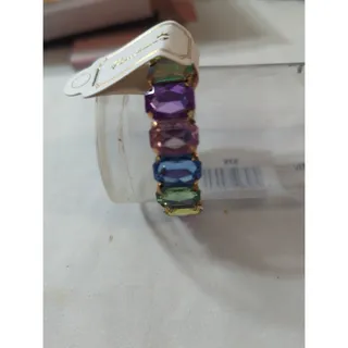 Photo of Chloe Accessory stretchy bracelet multi colored purple pink green blue white gold back