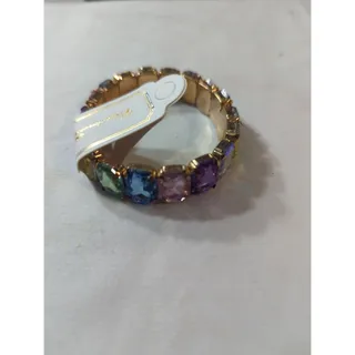 Photo of Chloe Accessory stretchy bracelet multi colored purple pink green blue white gold back
