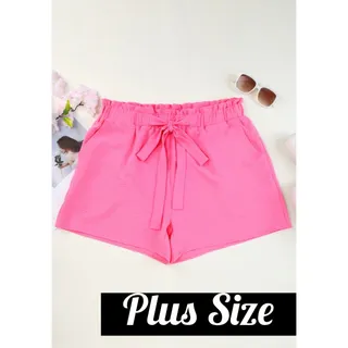 Photo of Plus Rose Color High Waist Casual Shorts