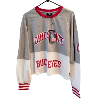 Photo of The Wild Collective Ohio State Buckeyes Mesh Crew fleece Size L
