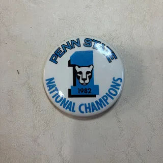 Photo of Penn State Pinback Pin 1982 National Champions Vintage PSU Nittany Lions Button