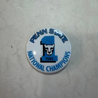 Photo of Penn State Pinback Pin 1982 National Champions Vintage PSU Nittany Lions Button