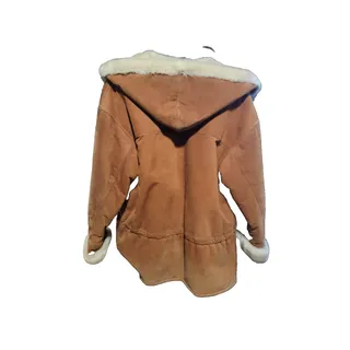 Photo of Vintage Gallery Leather Coat Womens Medium Tan Suede Faux Toggle & Zipper Size M