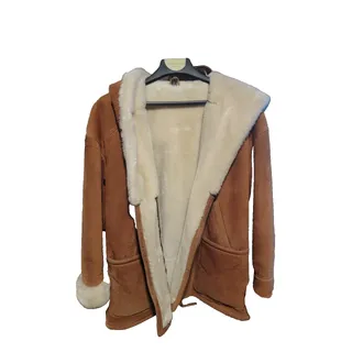 Photo of Vintage Gallery Leather Coat Womens Medium Tan Suede Faux Toggle & Zipper Size M
