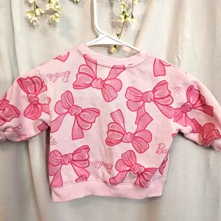 Photo of Barbie Pink Bow Sweatshirt Sz 12 Months