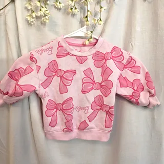 Photo of Barbie Pink Bow Sweatshirt Sz 12 Months