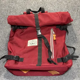 Photo of Poler Outdoor Red Retro Rolltop Backpack Camp Vibes Hiking Laptop Bag OS