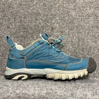Photo of Keen Saltzman Waterproof Hiking Shoes Blue Teal Leather Women Size 6 Trail Boots