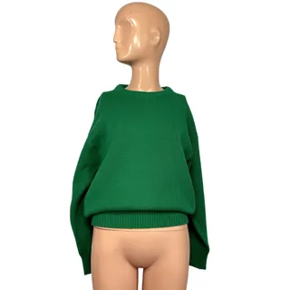 Photo of VTG 90s Alicia M Green Cable Knit Relaxed Cottage Sweater Casual Comfy Preppy