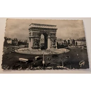 Photo of Vintage RPPC Postcard of Arc de Triomphe Paris France Scenic View 1950s Posted