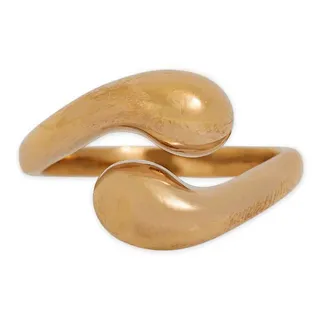 Photo of Bronze Teardrop Swirl Ring | Adjustable | Sculptural Wraparound | Artisan