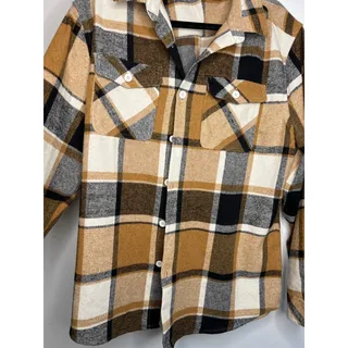 Photo of Cofandy Brown Flannel Button up Shirt Size Large NNT