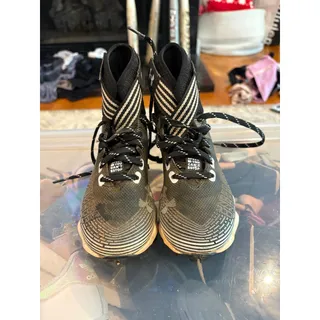 Photo of Under Armour Kids Football Cleats Black White High Top Size 13K