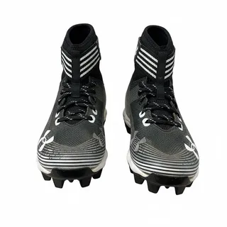 Photo of Under Armour Kids Football Cleats Black White High Top Size 13K