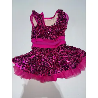 Photo of Weissman Girls Pink Sequin Dance Costume Tutu Dress Child Small SC