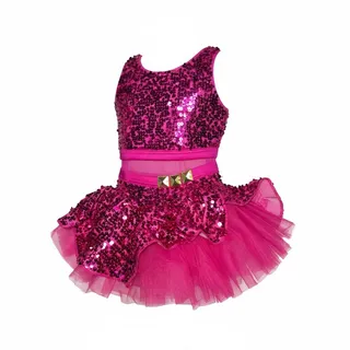 Photo of Weissman Girls Pink Sequin Dance Costume Tutu Dress Child Small SC