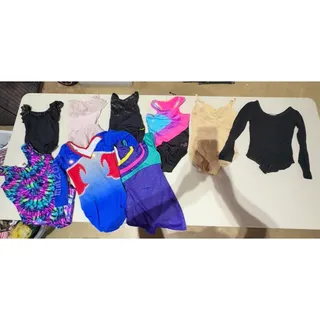 Photo of Lot Of 36 Girls Gymnastics/Dance Clothes Sizes 4-8 Mixed Brands