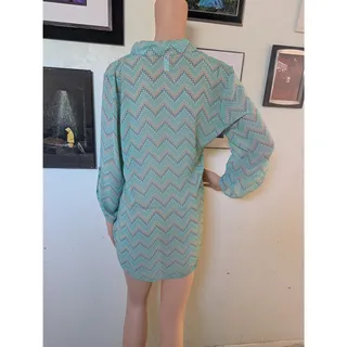 Photo of Auditions Mint Chevron V-Neck Tunic
