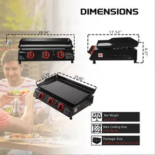 Photo of Royal Gourmet PD1303A 24" 3-Burner Portable Propane Gas Griddle NEW