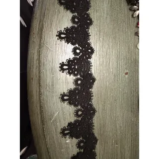 Photo of Black Lace Choker Necklace 12.5-16" Ornate Gothic Fashion Accessory