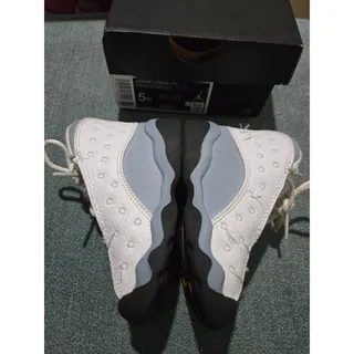 Photo of Jordan Toddler's 13 Retro White/Yellow Ochre-Blue Grey (DJ3004 170) - 5 C