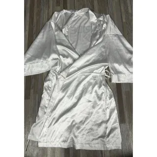 Photo of Victoria's Secret Robe Womens One Size White Satin Bride Rhinestone Kimono