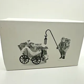 Photo of Dept 56 Dicken's Village Accessory #58262 Chelsea Market Mistletoe Monger & Cart