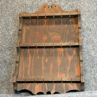 Photo of Vintage Colonial Wooden Spoon Rack Decorative Collectible 18 slots 18x11