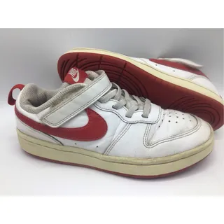 Photo of Nike Court Borough Low 2 PS White Red Leather Sneakers BQ5451 103 Size 1.5Y