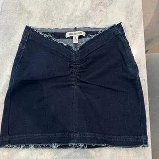 Photo of BDG Viv Denim V-Front Mini Skirt