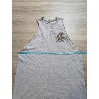Photo of Looney Tunes Taz Mens Gray Graphic Tank Top Sleeveless Cartoon Casual Firefighte