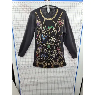 Photo of Gladys Bagley Vintage Silk Angora Beaded Black Sweater