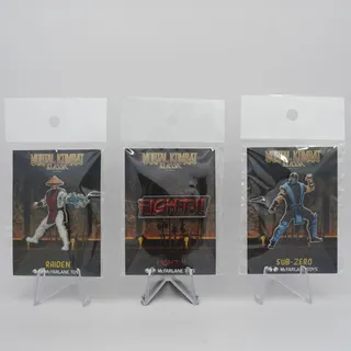 Photo of McFarlane Mortal Kombat Klassic 3D Metal Pin Set Raiden Chase Sub-Zero Sealed
