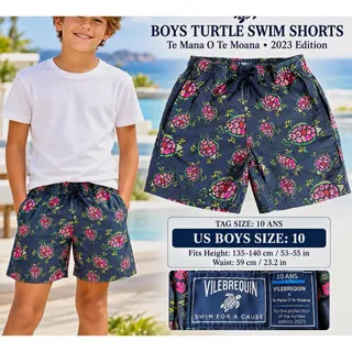 Photo of Vilebrequin Boys Turtle Swim Shorts Blue/Pink/Green Size 10 Moana
