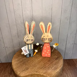 Photo of Wood Bunny Sitter Set Skippy Bunny Sunny Tiny Bunny Easter Bunny Home Decor