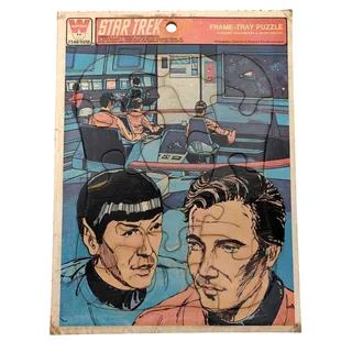 Photo of Vintage 1978 Whitman Star Trek Frame-Tray Jigsaw Puzzle Spock Kirk 16 Pieces