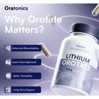 Photo of Oratonics Lithium Orotate 10mg - 30 Count (Pack of 1) Promotes Mental wellness