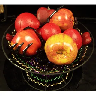 Photo of OOAK Poison Apple Goth Centerpiece w/ Hand-Casted Clay Eye & Vintage Fruit