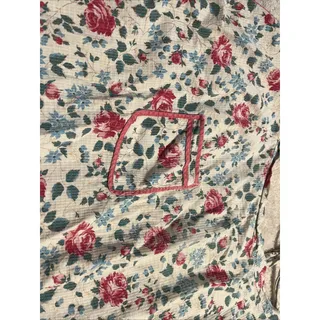 Photo of Vintage Floral Print Half Apron Tie Back Rick Rack Granny Chic 40’s 50’s Pocket