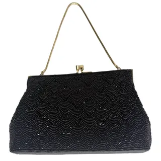 Photo of Hong Kong Bead Evening Clutch Gold Chain Foldaway Strap Evening Bag Kisslock
