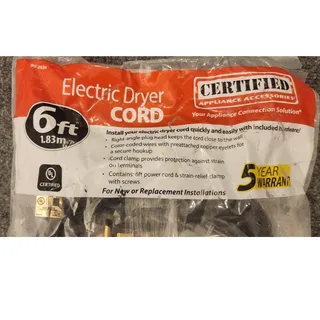 Photo of Certified Appliance Electric Dryer Power Cord Replacement 6ft Heavy Duty