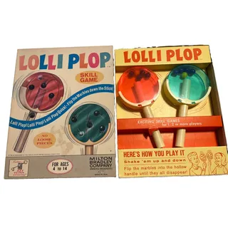 Photo of Lollipop Plop Skill Game 1962 Complete Vintage Board Game EUC Milton Bradley