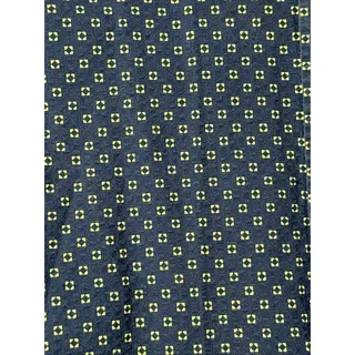 Photo of Banana Republic Shirt Men Medium Navy Blue Linen Blend Geometric Short Sleeve